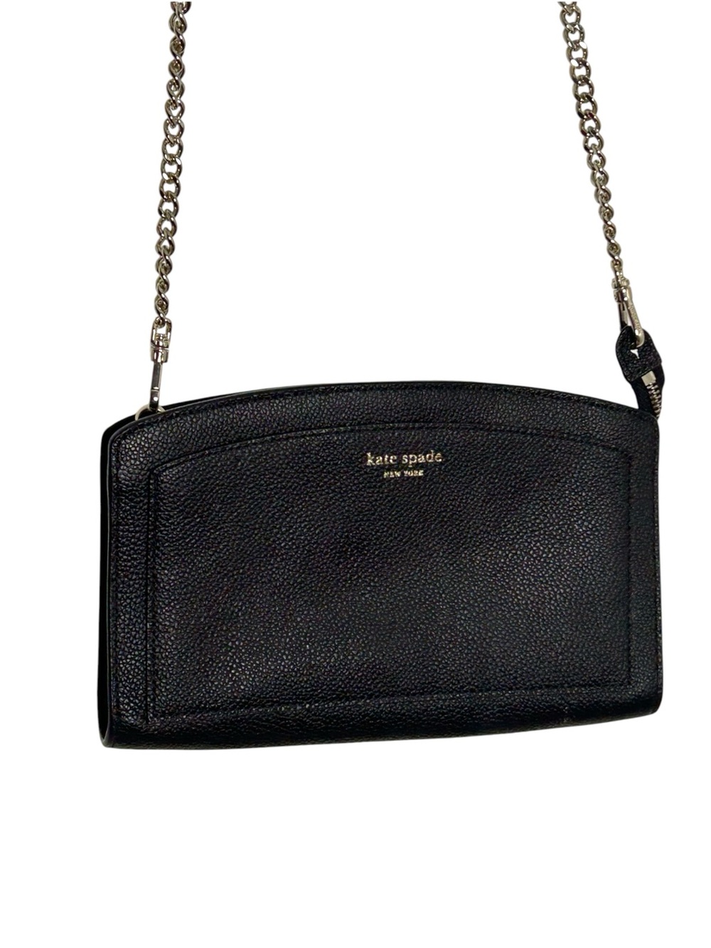 Kate Spade New York Black Pebbled Leather Chain Crossbody Bag